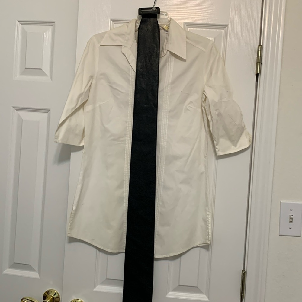 Long blouse with belt